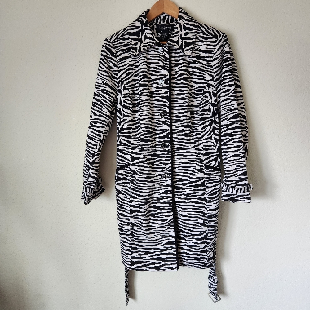 Lane Bryant Animal Print Trench Coat, Size 14/16W